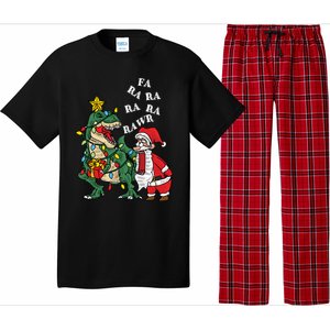 Funny Dinosaur Fa Ra Ra Rawr Rawr Christmas Funny Trex Xmas Gift Pajama Set