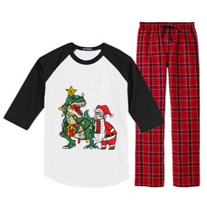 Funny Dinosaur Fa Ra Ra Rawr Rawr Christmas Funny Trex Xmas Gift Raglan Sleeve Pajama Set