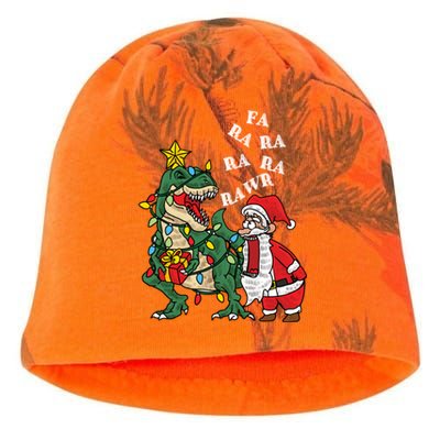 Funny Dinosaur Fa Ra Ra Rawr Rawr Christmas Funny Trex Xmas Gift Kati - Camo Knit Beanie