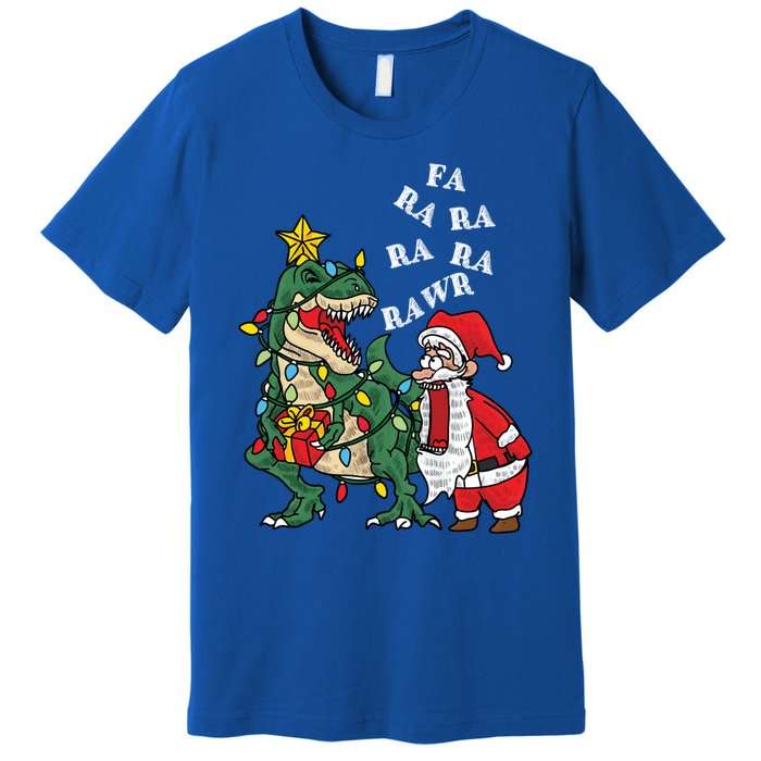 Funny Dinosaur Fa Ra Ra Rawr Rawr Christmas Funny Trex Xmas Gift Premium T-Shirt