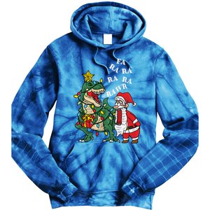 Funny Dinosaur Fa Ra Ra Rawr Rawr Christmas Funny Trex Xmas Gift Tie Dye Hoodie