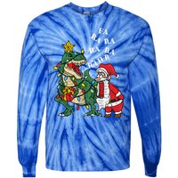 Funny Dinosaur Fa Ra Ra Rawr Rawr Christmas Funny Trex Xmas Gift Tie-Dye Long Sleeve Shirt