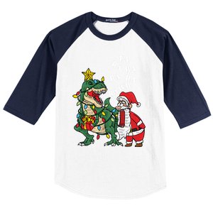 Funny Dinosaur Fa Ra Ra Rawr Rawr Christmas Funny Trex Xmas Gift Baseball Sleeve Shirt