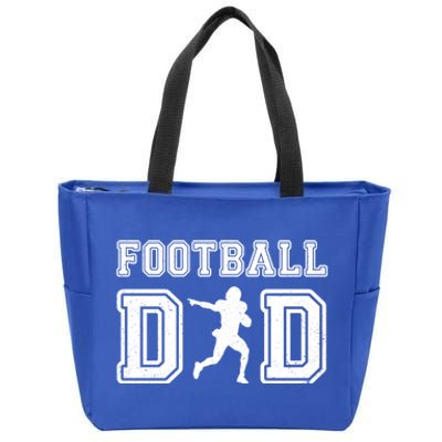 Football Dad FatherS Day Vintage Football Daddy Papa Father Meaningful Gift Zip Tote Bag