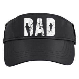 Fishing Dad father's day with fish and fishing hook crunch Adult Drive Performance Visor