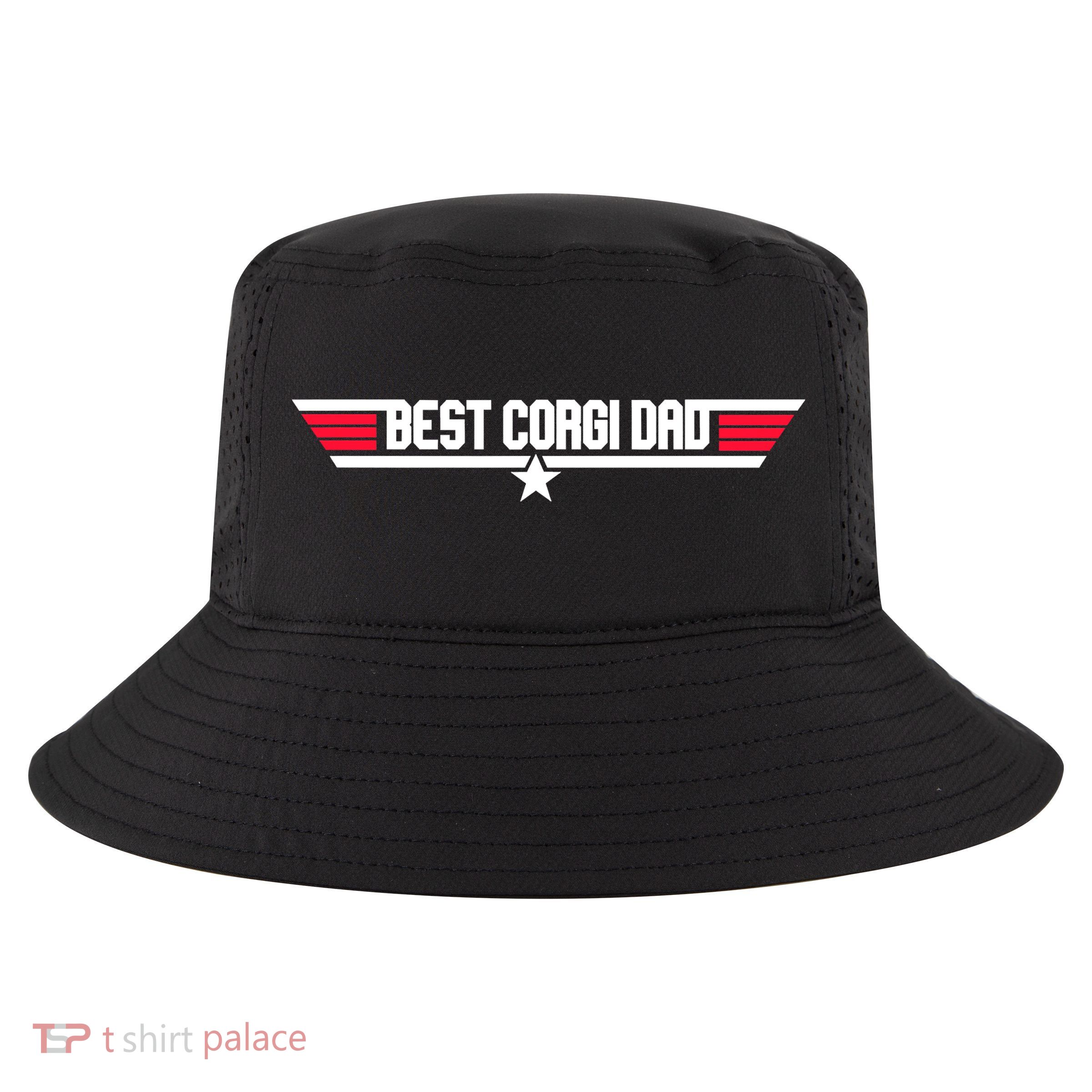 Father's Day Funny Dog Father 80s Best Corgi Dad Cool Comfort Performance Bucket Hat