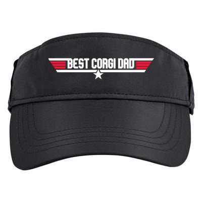 Father's Day Funny Dog Father 80s Best Corgi Dad Adult Drive Performance Visor