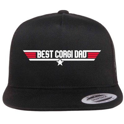 Father's Day Funny Dog Father 80s Best Corgi Dad Flatbill Hat