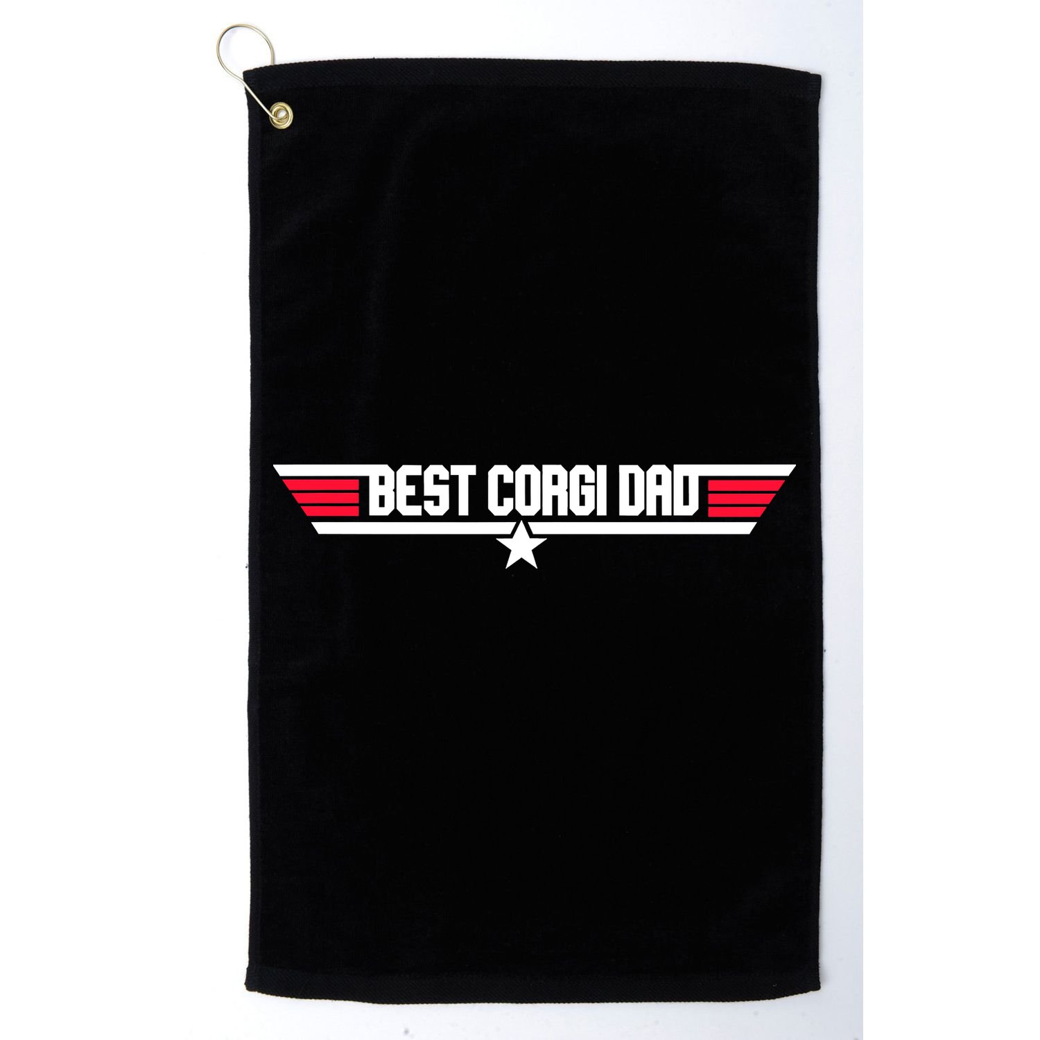 Father's Day Funny Dog Father 80s Best Corgi Dad Golf Towel