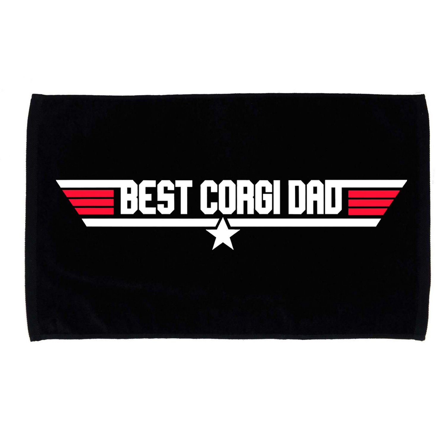 Father's Day Funny Dog Father 80s Best Corgi Dad Microfiber Hand Towel