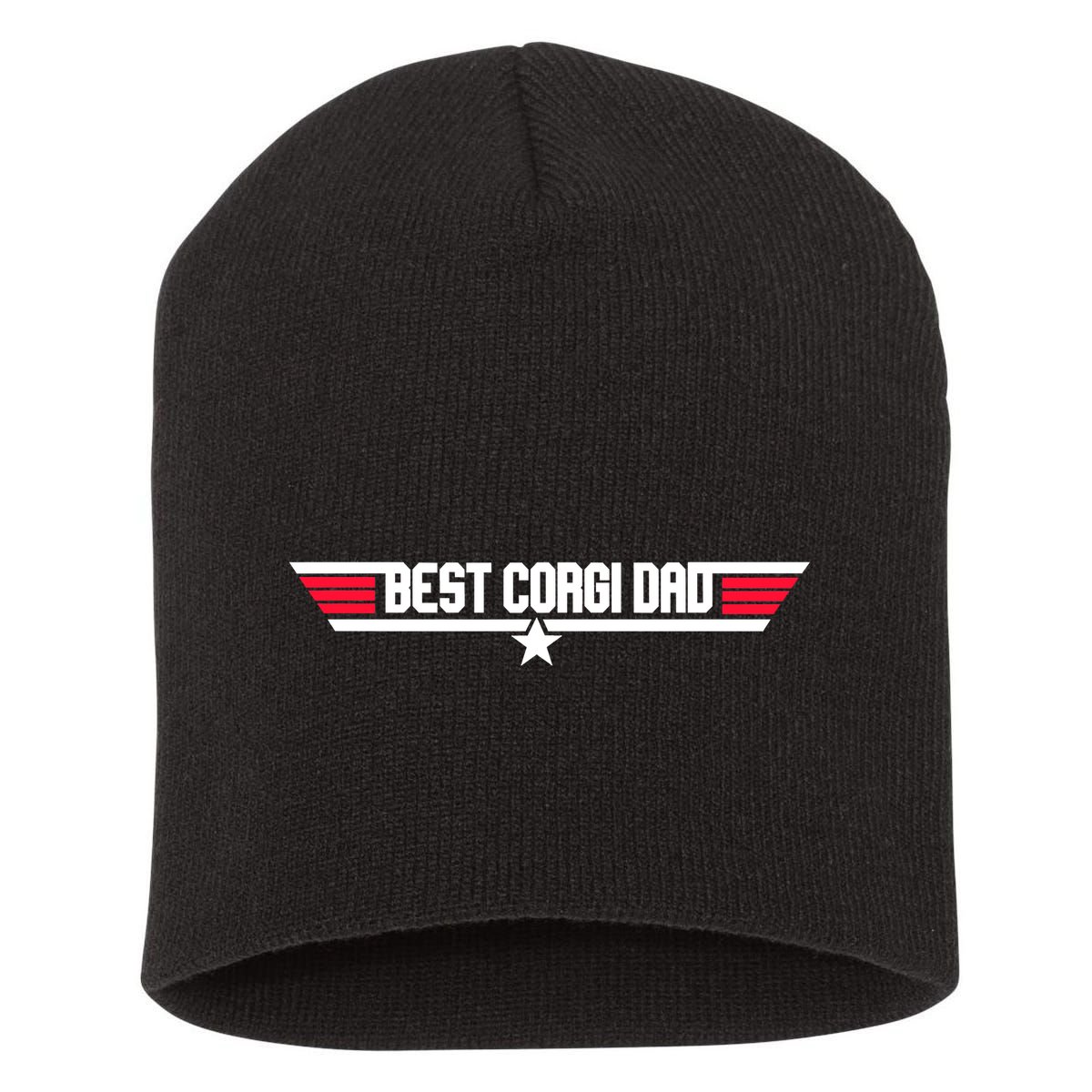 Father's Day Funny Dog Father 80s Best Corgi Dad Short Acrylic Beanie