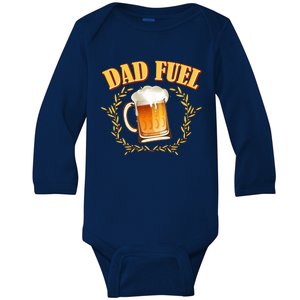 Funny Dad Fuel Beer Lover Baby Long Sleeve Bodysuit