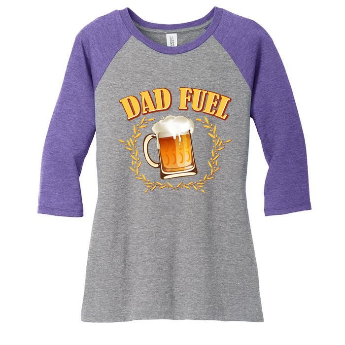 Funny Dad Fuel Beer Lover Women's Tri-Blend 3/4-Sleeve Raglan Shirt