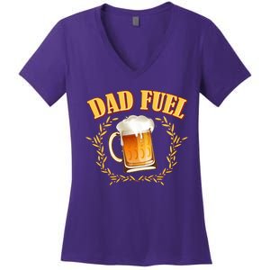 Funny Dad Fuel Beer Lover Women's V-Neck T-Shirt