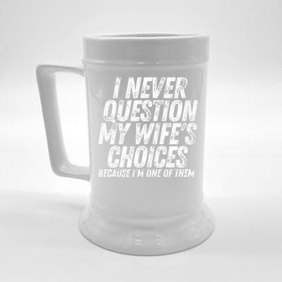 Fathers Day Funny Wife's Choices Sarcastic Humor Dad Husband Beer Stein