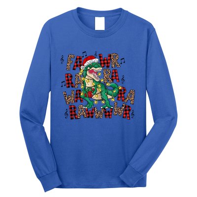 Funny Dinosaur Fa Ra Ra Rawr Rawr Christmas Trex Xmas Gift Long Sleeve Shirt