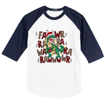 Funny Dinosaur Fa Ra Ra Rawr Rawr Christmas Trex Xmas Gift Baseball Sleeve Shirt