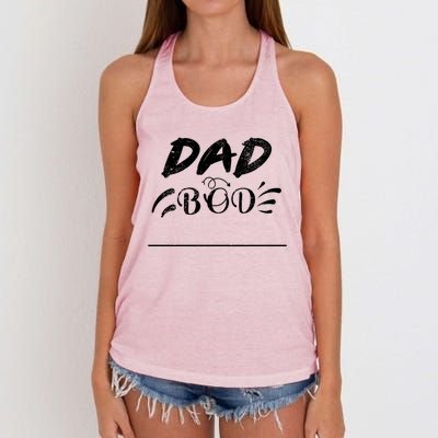 Fathers Day Funny Dad Bod Gift Father Figure Gift Women's Knotted Racerback Tank