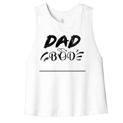 Fathers Day Funny Dad Bod Gift Father Figure Gift Women's Racerback Cropped Tank