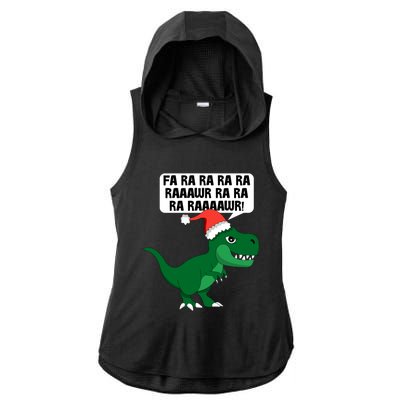 Funny Dinosaur Fa Ra Rawr Christmas Funny Gift Ladies PosiCharge Tri-Blend Wicking Draft Hoodie Tank