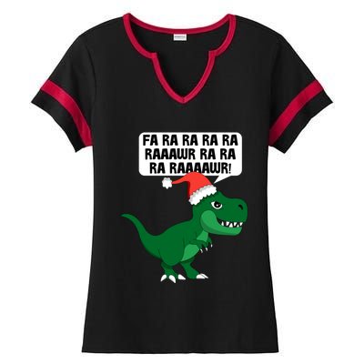 Funny Dinosaur Fa Ra Rawr Christmas Funny Gift Ladies Halftime Notch Neck Tee