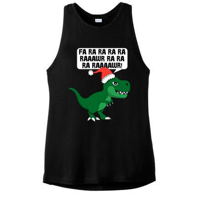 Funny Dinosaur Fa Ra Rawr Christmas Funny Gift Ladies PosiCharge Tri-Blend Wicking Tank