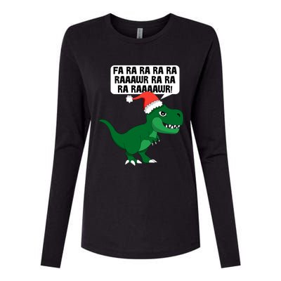 Funny Dinosaur Fa Ra Rawr Christmas Funny Gift Womens Cotton Relaxed Long Sleeve T-Shirt