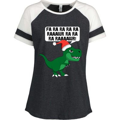 Funny Dinosaur Fa Ra Rawr Christmas Funny Gift Enza Ladies Jersey Colorblock Tee