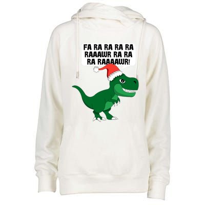 Funny Dinosaur Fa Ra Rawr Christmas Funny Gift Womens Funnel Neck Pullover Hood