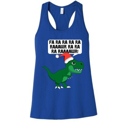 Funny Dinosaur Fa Ra Rawr Christmas Funny Gift Women's Racerback Tank