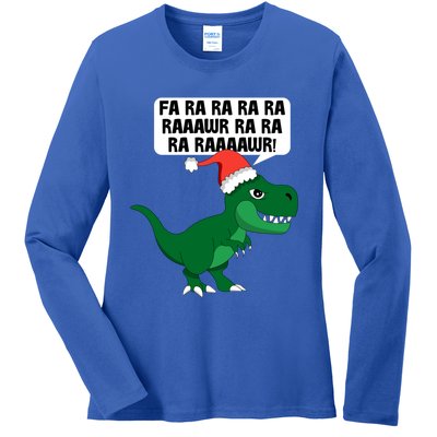 Funny Dinosaur Fa Ra Rawr Christmas Funny Gift Ladies Long Sleeve Shirt