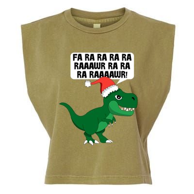 Funny Dinosaur Fa Ra Rawr Christmas Funny Gift Garment-Dyed Women's Muscle Tee