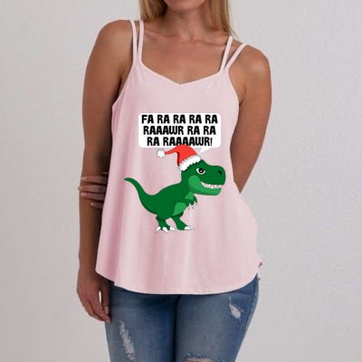 Funny Dinosaur Fa Ra Rawr Christmas Funny Gift Women's Strappy Tank