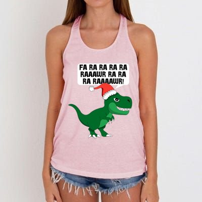 Funny Dinosaur Fa Ra Rawr Christmas Funny Gift Women's Knotted Racerback Tank