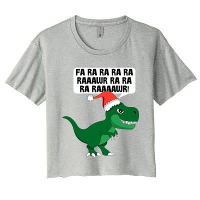 Funny Dinosaur Fa Ra Rawr Christmas Funny Gift Women's Crop Top Tee