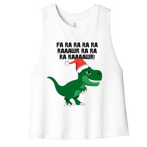 Funny Dinosaur Fa Ra Rawr Christmas Funny Gift Women's Racerback Cropped Tank