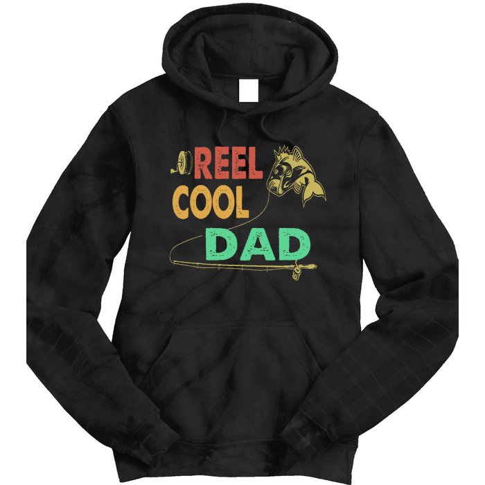 Fathers Day Funny Fisherman Reel Cool Dad Fishing Lover Tie Dye Hoodie