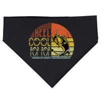 Fathers Day For Dad Reel Cool Pop Pop Fishing Vintage USA-Made Doggie Bandana