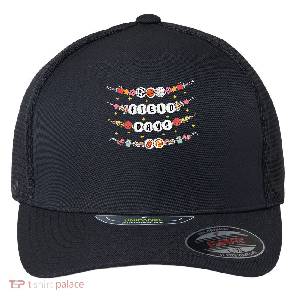 Field Day Funny Game Day Friendship Bracelets Flexfit Unipanel Trucker Cap