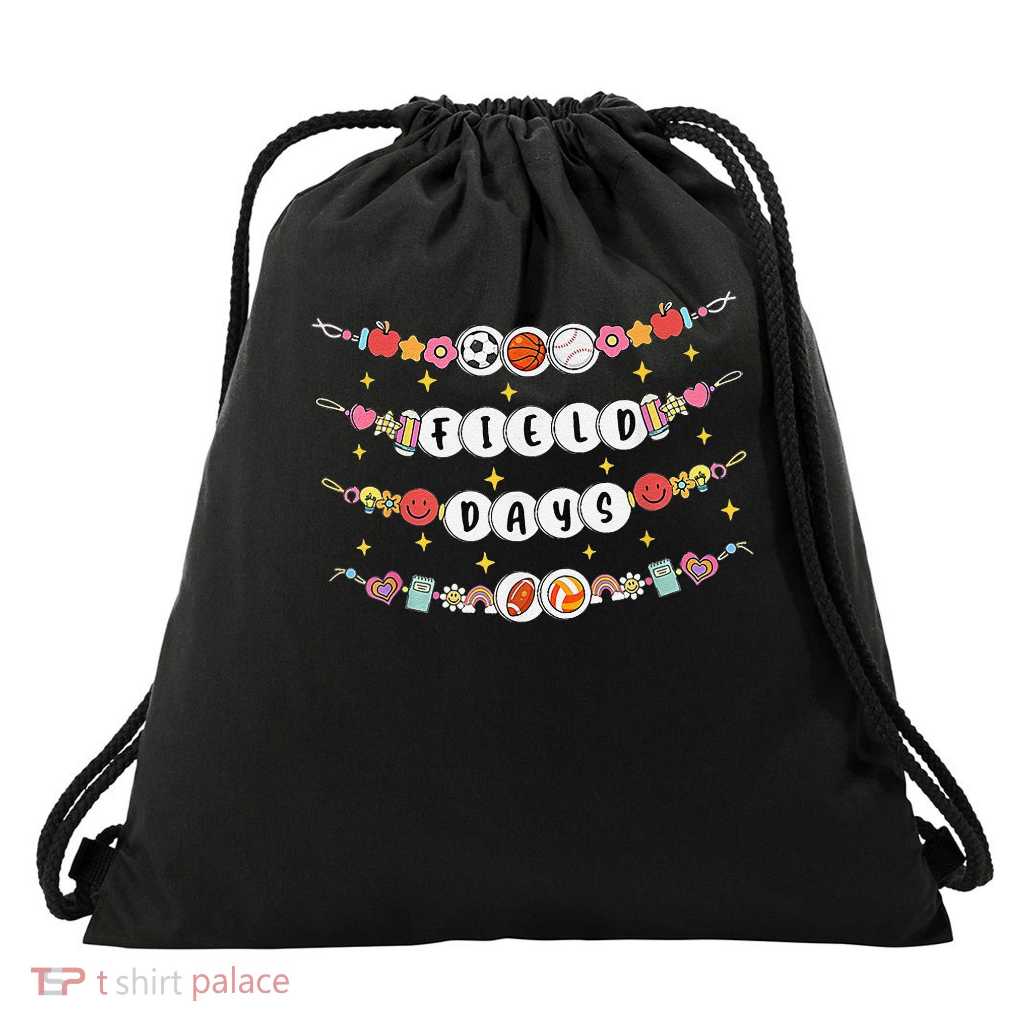 Field Day Funny Game Day Friendship Bracelets Drawstring Bag