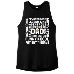 Father's Day For Dads Worlds Greatest Dad Proud Father Ladies PosiCharge Tri-Blend Wicking Tank