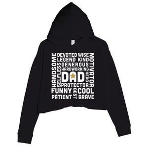 Father's Day For Dads Worlds Greatest Dad Proud Father Crop Fleece Hoodie