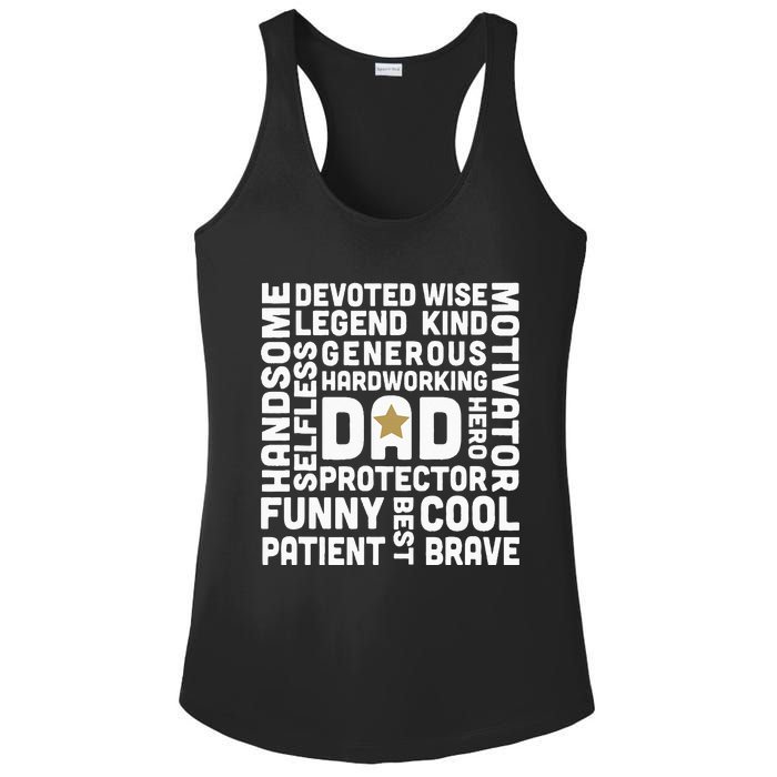 Father's Day For Dads Worlds Greatest Dad Proud Father Ladies PosiCharge Competitor Racerback Tank