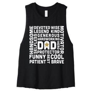 Father's Day For Dads Worlds Greatest Dad Proud Father Women's Racerback Cropped Tank