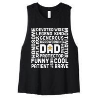 Father's Day For Dads Worlds Greatest Dad Proud Father Women's Racerback Cropped Tank