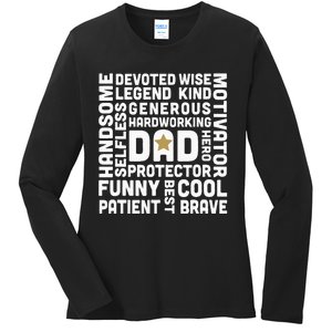 Father's Day For Dads Worlds Greatest Dad Proud Father Ladies Long Sleeve Shirt