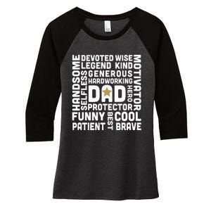 Father's Day For Dads Worlds Greatest Dad Proud Father Women's Tri-Blend 3/4-Sleeve Raglan Shirt