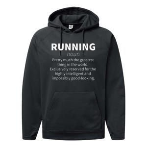 Funny Definition Funny 5k Marathon Runner Gift Performance Fleece Hoodie