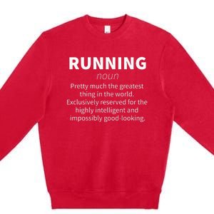 Funny Definition Funny 5k Marathon Runner Gift Premium Crewneck Sweatshirt