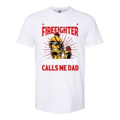 Fire Dad Fathers Day Firefighter Dad Daddy Papa Grandpa Funny Gift Softstyle® CVC T-Shirt